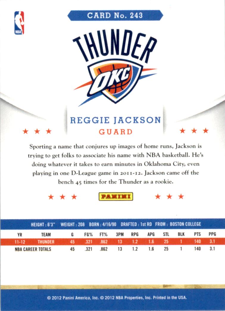 2012-13 Hoops Artist's Proofs #243 Reggie Jackson back image