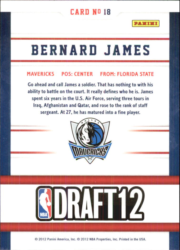 2012-13 Hoops Draft Night #18 Bernard James back image