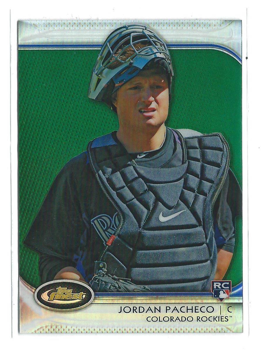 2012 Finest Green Refractors #22 Jordan Pacheco