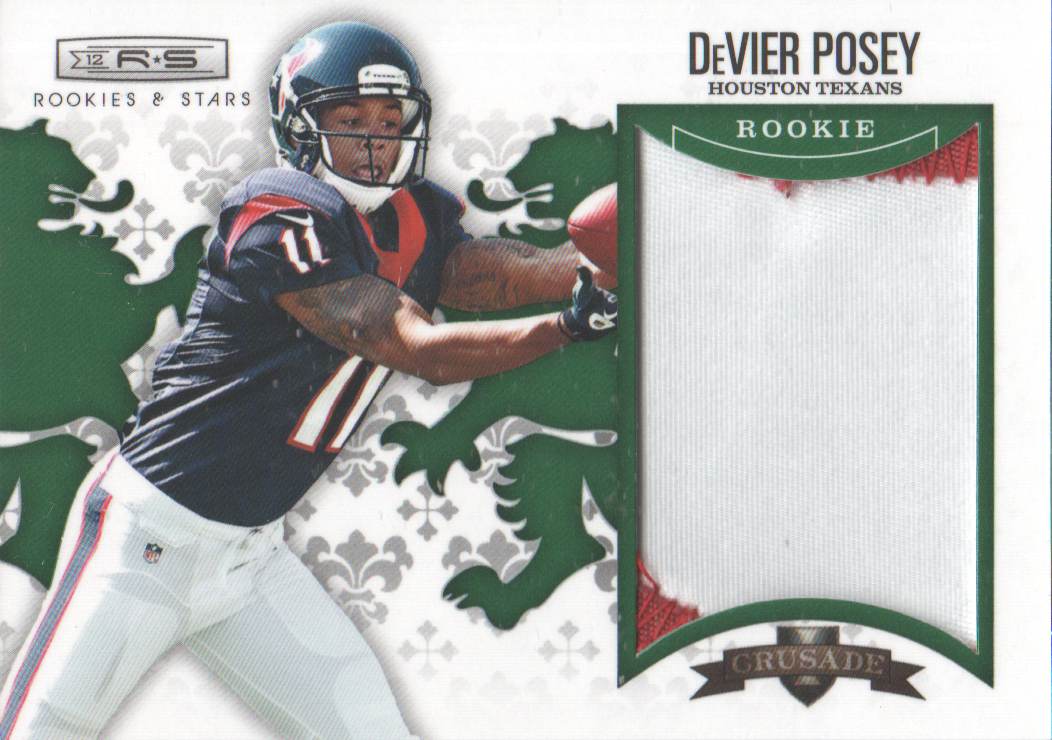 2012 Rookies and Stars Rookie Crusade Materials Prime Green #27 DeVier Posey