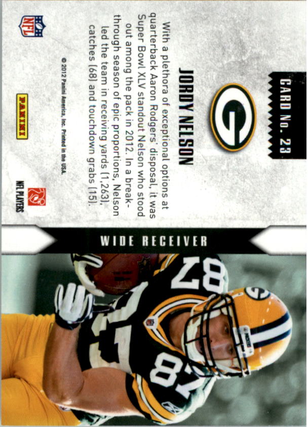 2012 Rookies and Stars Statistical Standouts #23 Jordy Nelson back image