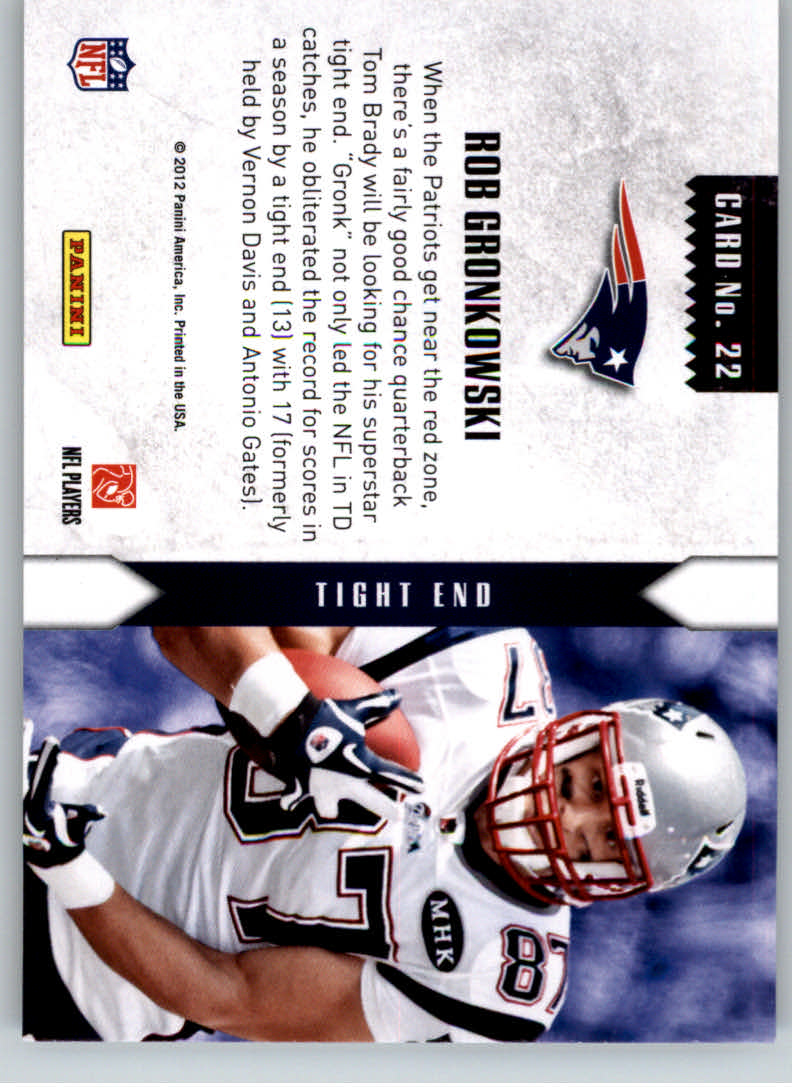 2012 Rookies and Stars Longevity Statistical Standouts #22 Rob Gronkowski back image