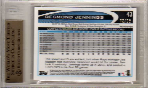 2012 Topps Chrome Red Refractors #43 Desmond Jennings back image