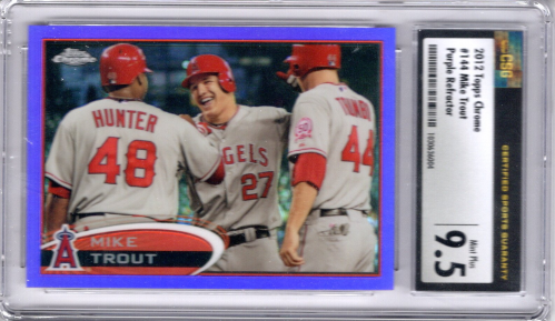 Mike Trout 2012 TOPPS CHROME PURPLE REFRACTOR #144 LOS ANGELES ANGELS!