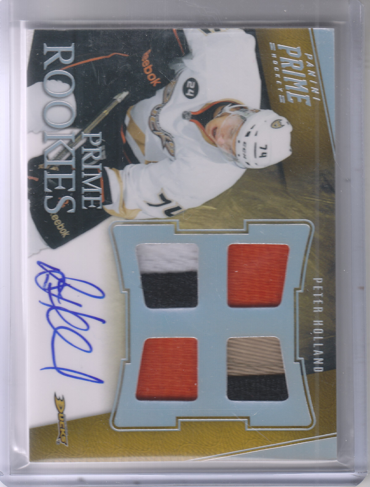 2011-12 Panini Prime Rookies Holosilver Patch Autographs #102 Peter Holland