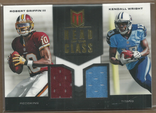 2012 Momentum Head of the Class Materials Combo #9 Robert Griffin III/Kendall Wright