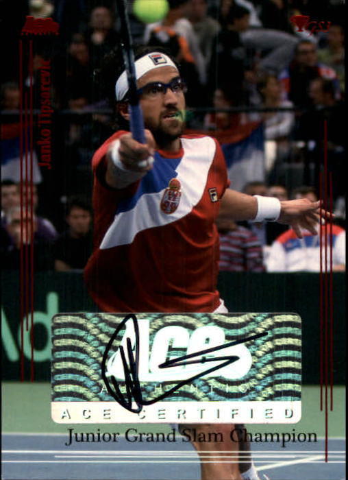 2012 Ace Authentic Grand Slam 3 Autographs Red #81 Janko Tipsarevic JGSC