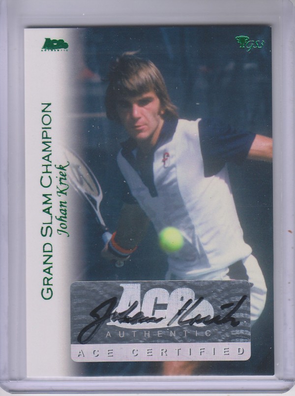 2012 Ace Authentic Grand Slam 3 Autographs Green #30 Johan Kriek GSC