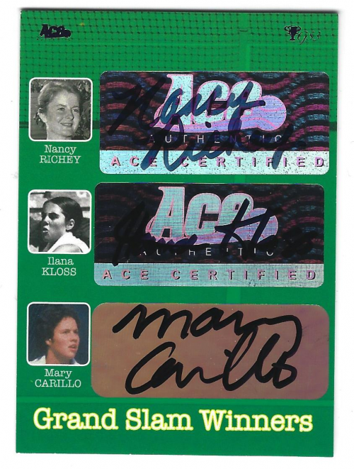 2012 Ace Authentic Grand Slam 3 Triple Autographs Purple #TA5 Nancy Richey/Ilana Kloss/Mary Carillo