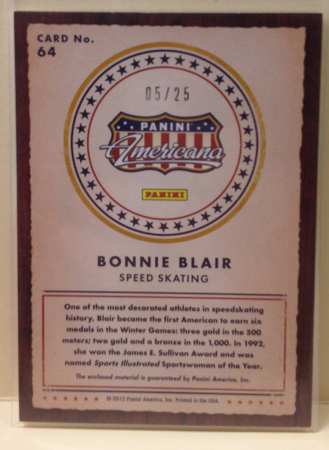2012 Americana Heroes and Legends Materials Silver Proofs #64 Bonnie Blair back image