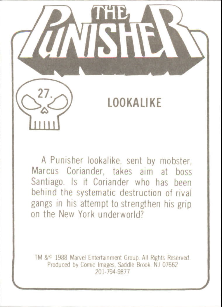 1988 Comic Images The Punisher #27 Lookalike back image