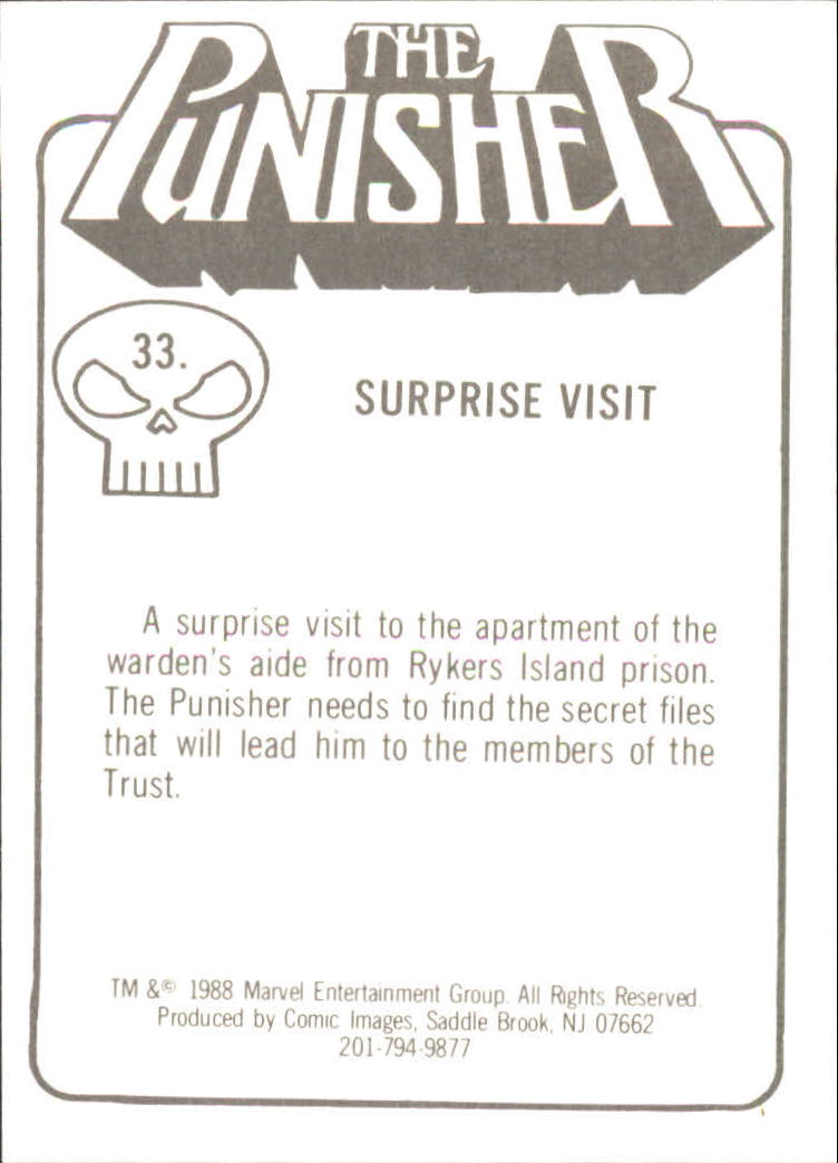 1988 Comic Images The Punisher #33 Surprise Visit back image