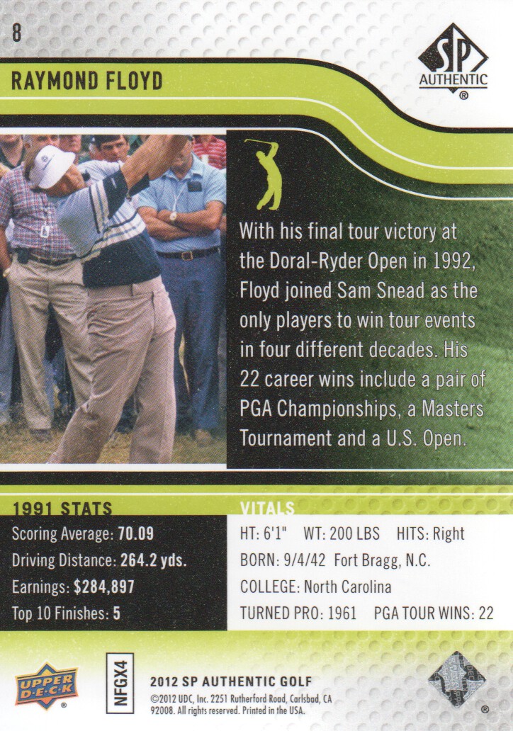 2012 SP Authentic Golf BASE Trading Cards Pick From List - Picture 15 of 169