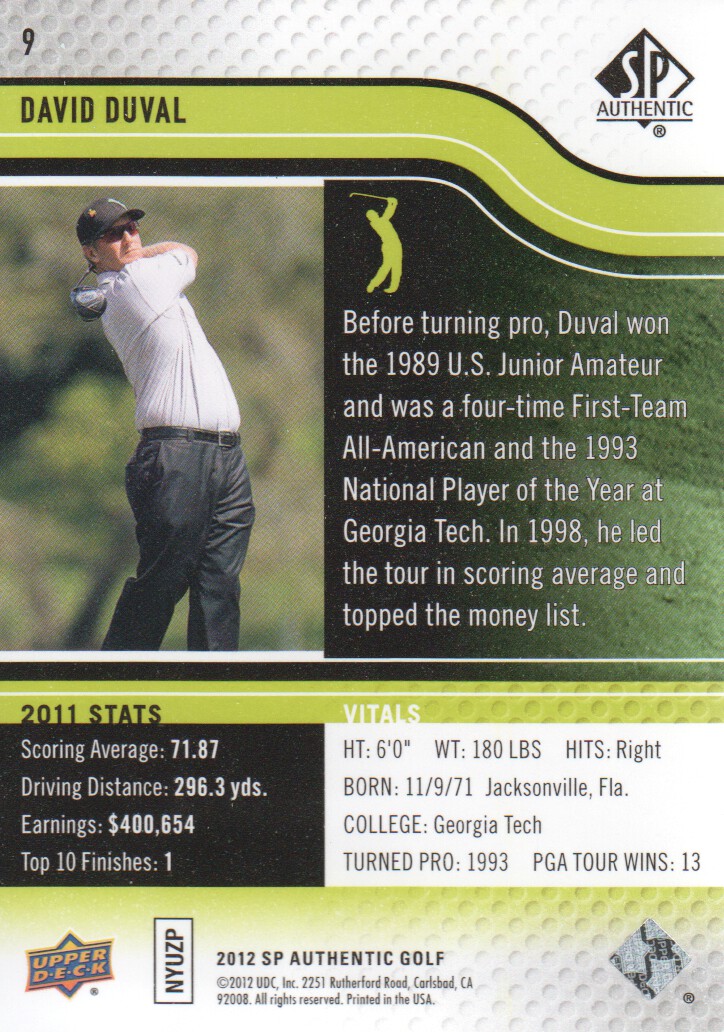 2012 SP Authentic Golf BASE Trading Cards Pick From List - Picture 17 of 169