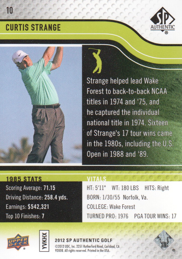 2012 SP Authentic Golf BASE Trading Cards Pick From List - Picture 19 of 169