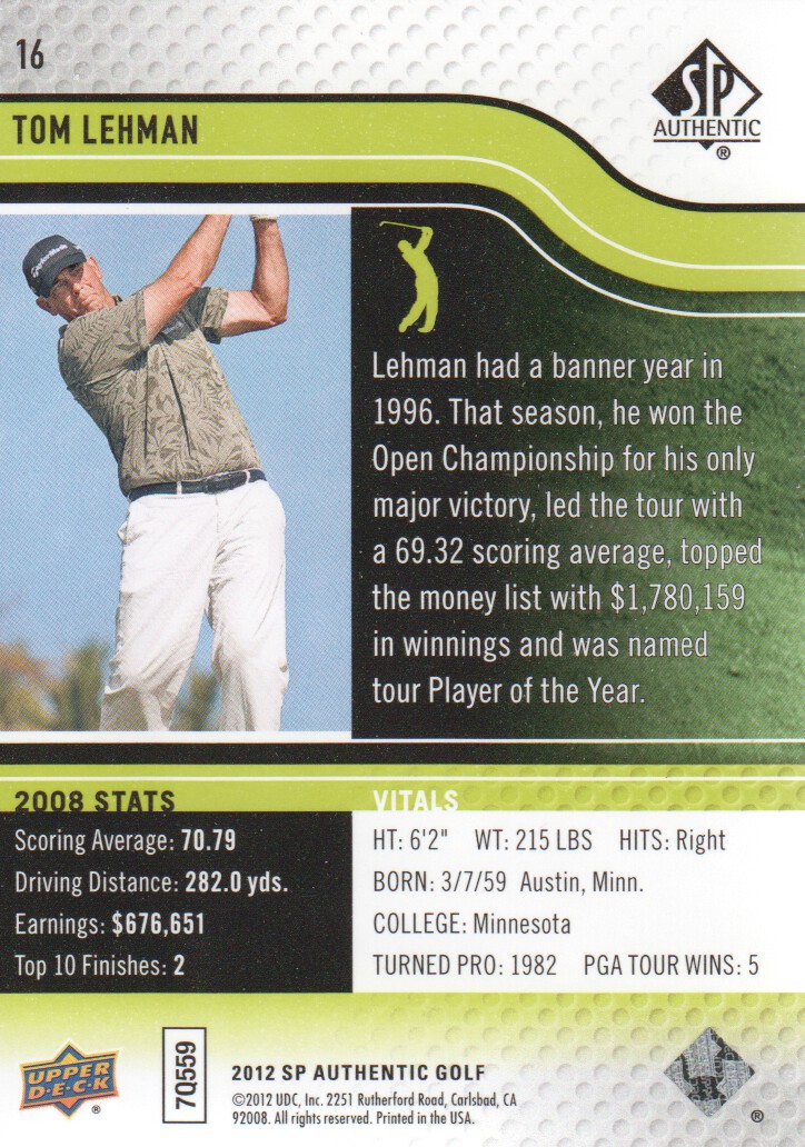 2012 SP Authentic Golf BASE Trading Cards Pick From List - Picture 31 of 169