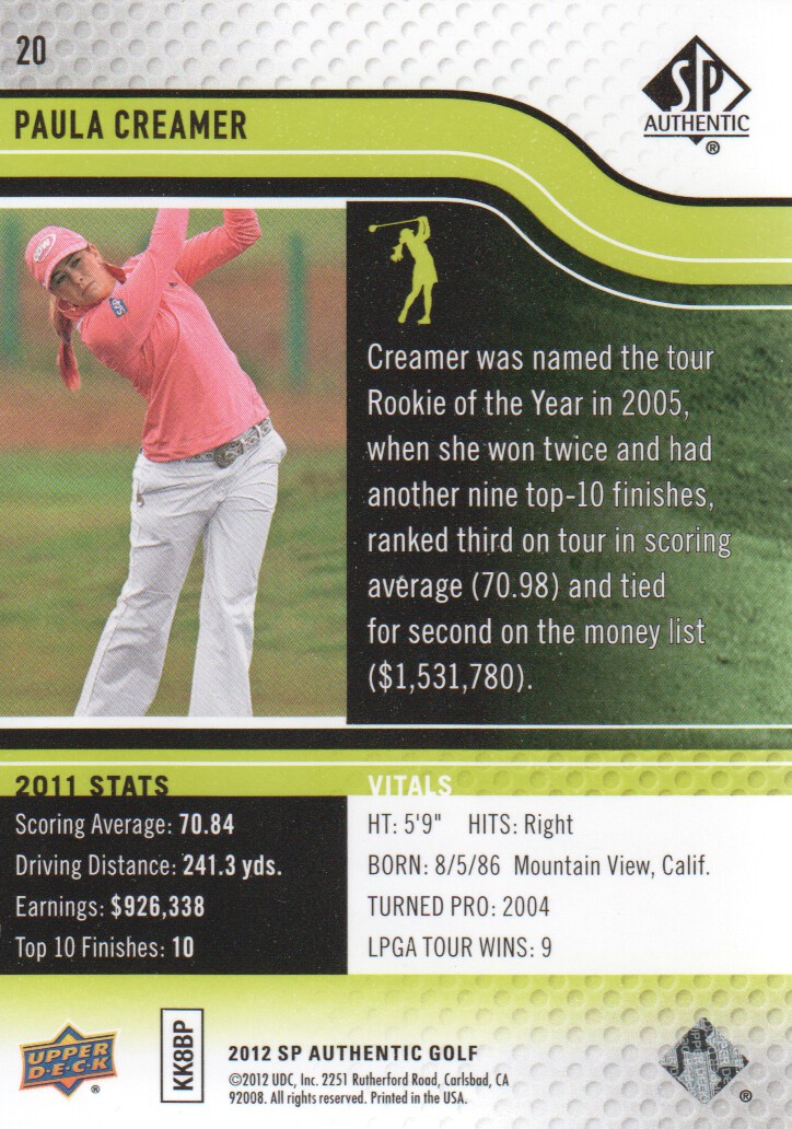 2012 SP Authentic Golf BASE Trading Cards Pick From List - Picture 39 of 169