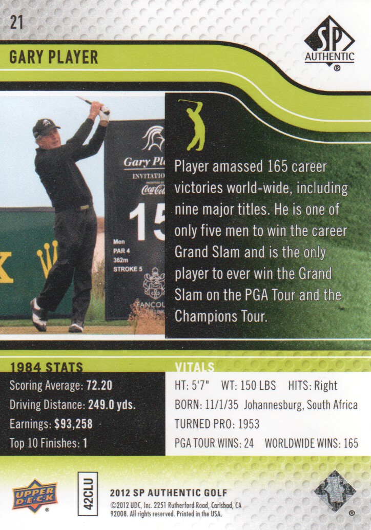 2012 SP Authentic Golf BASE Trading Cards Pick From List - Picture 41 of 169