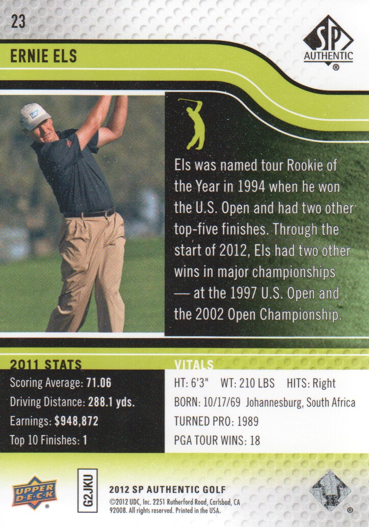 2012 SP Authentic Golf BASE Trading Cards Pick From List - Picture 45 of 169