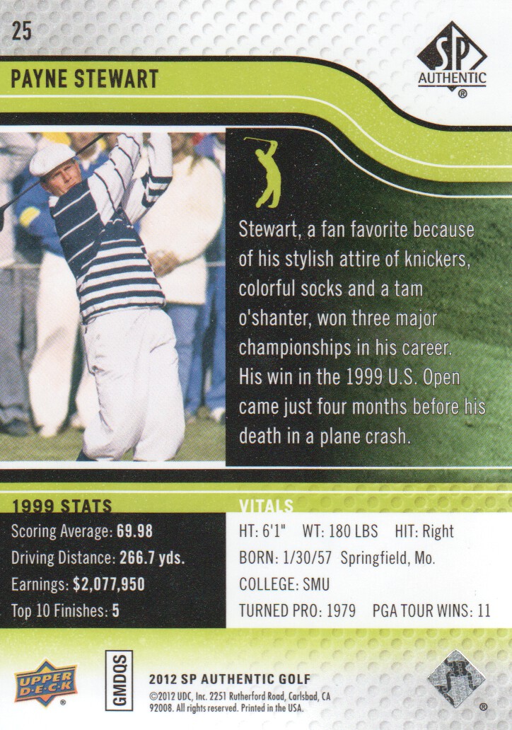 2012 SP Authentic Golf BASE Trading Cards Pick From List - Picture 49 of 169