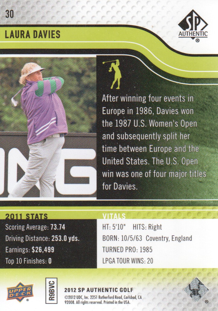 2012 SP Authentic Golf BASE Trading Cards Pick From List - Picture 59 of 169