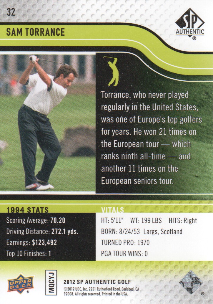 2012 SP Authentic Golf BASE Trading Cards Pick From List - Picture 63 of 169