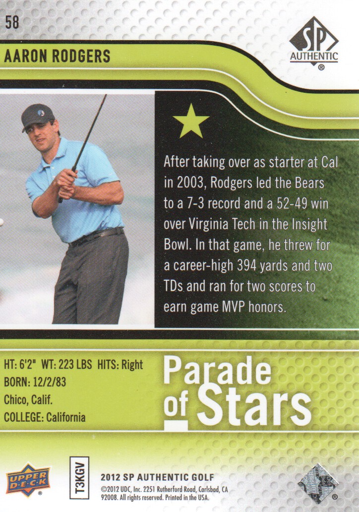 2012 SP Authentic Golf BASE Trading Cards Pick From List - Picture 113 of 169
