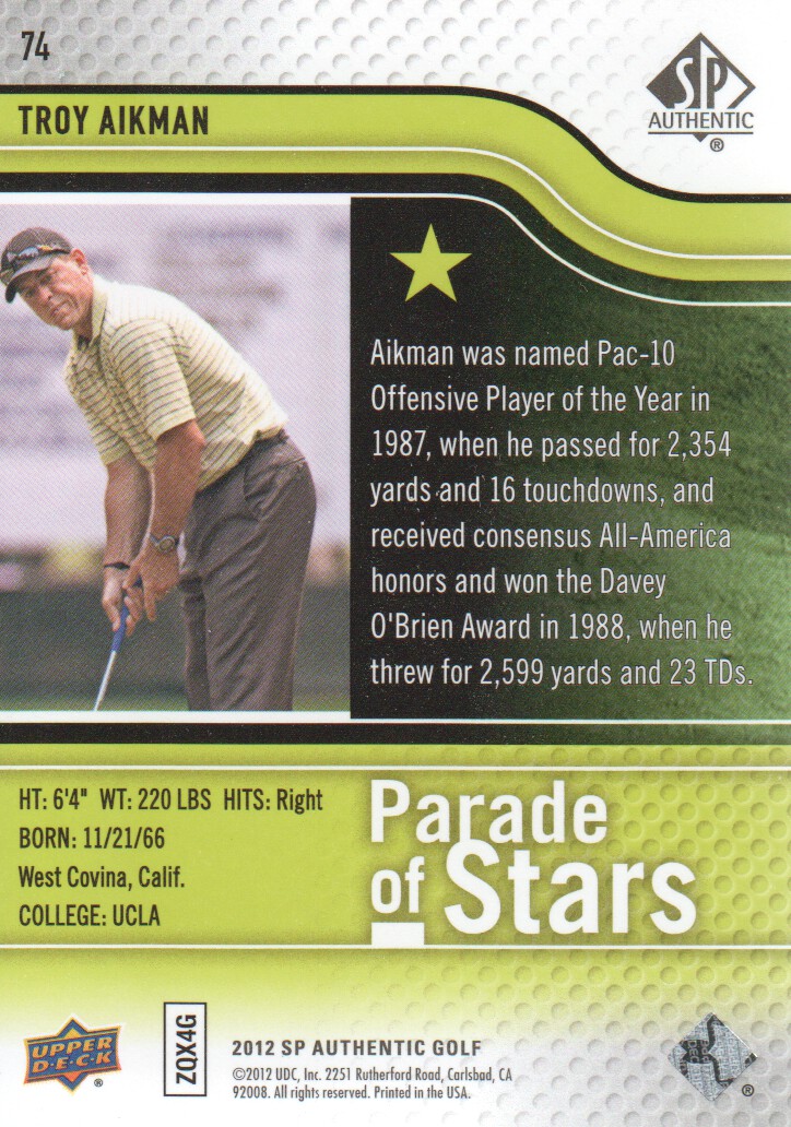 2012 SP Authentic Golf BASE Trading Cards Pick From List - Picture 139 of 169