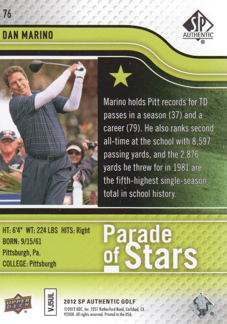 2012 SP Authentic Golf BASE Trading Cards Pick From List - Picture 143 of 169