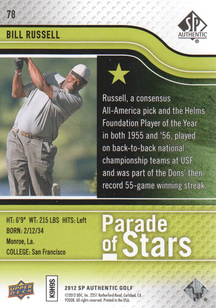 2012 SP Authentic Golf BASE Trading Cards Pick From List - Picture 147 of 169