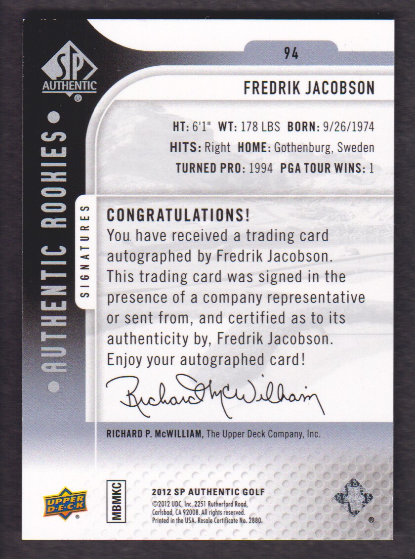 2012 SP Authentic Golf BASE Trading Cards Pick From List - Picture 159 of 169