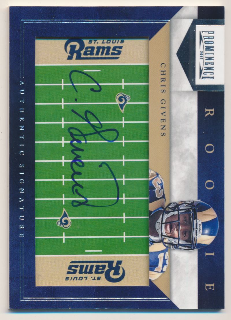 2012 Panini Prominence Rookie NFL Field Autographs #250 Chris Givens/240