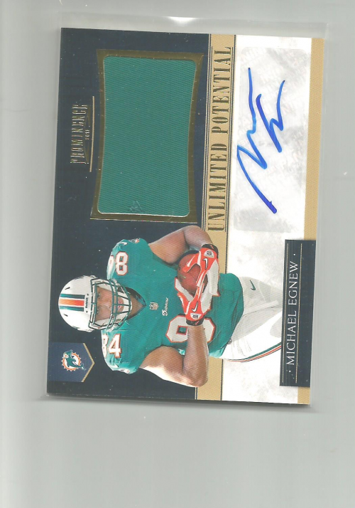 2012 Panini Prominence Unlimited Potential Materials Signatures Prime #14 Michael Egnew