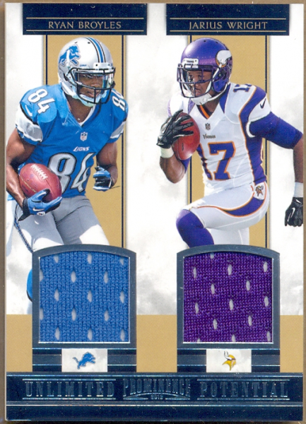 2012 Panini Prominence Unlimited Potential Materials Combos #13 Ryan Broyles/Jarius Wright
