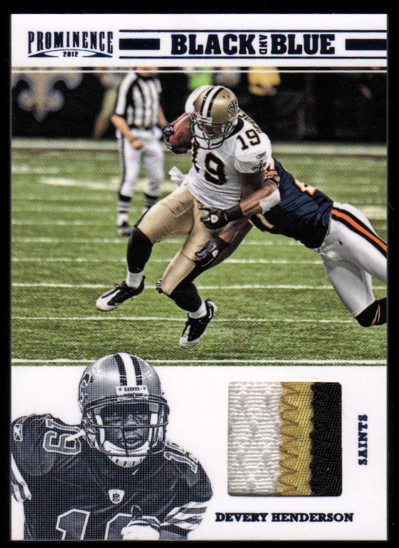 2012 Panini Prominence Black and Blue Materials Prime #6 Devery Henderson/49