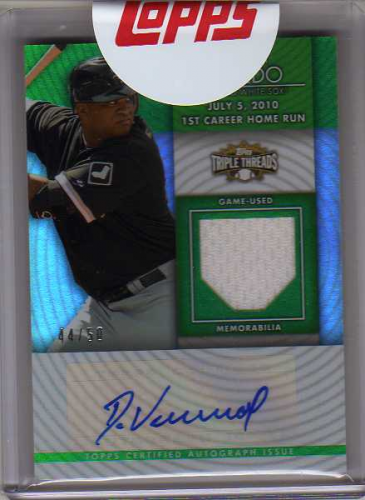 2012 Topps Triple Threads Unity Relic Autographs Emerald #UAR34 Dayan Viciedo EXCH
