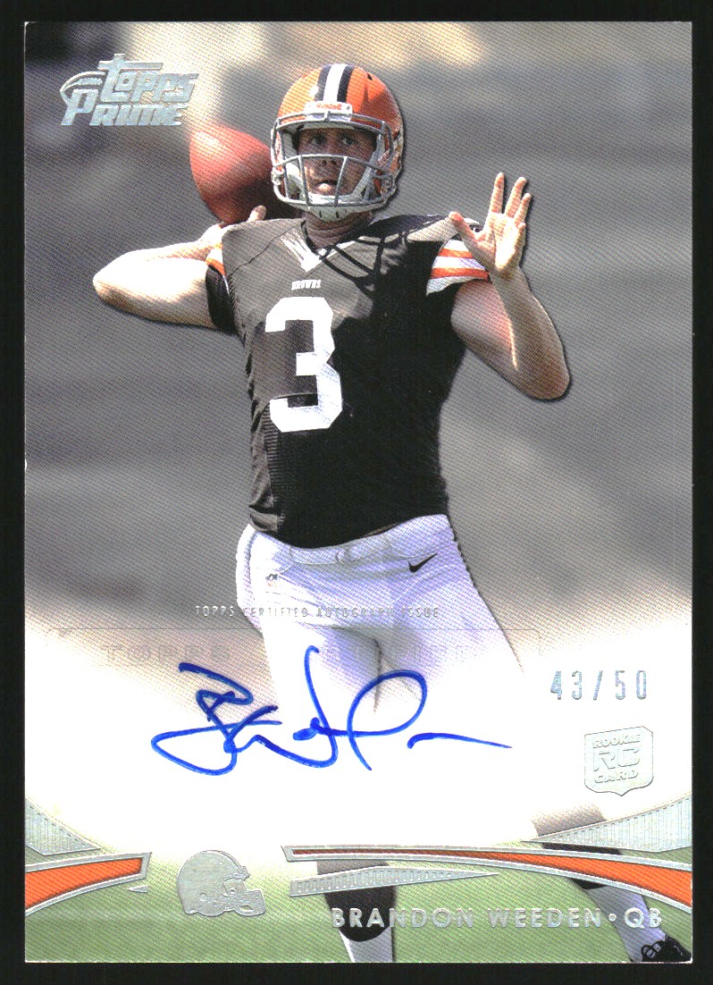 2012 Topps Prime Rookie Autographs Silver Rainbow #99 Brandon Weeden