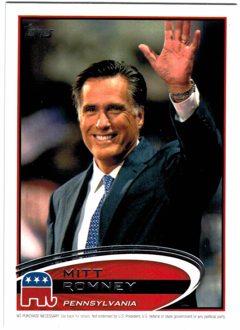 2012 Topps Update Romney Presidential Predictor #PPR38 Mitt Romney PA