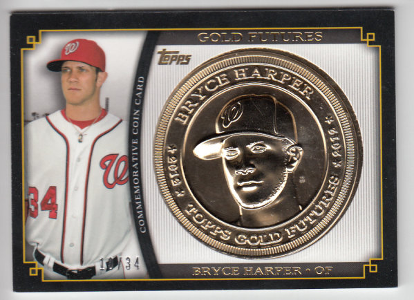 2012 Topps Gold Futures Coins #BH Bryce Harper/34 UPD