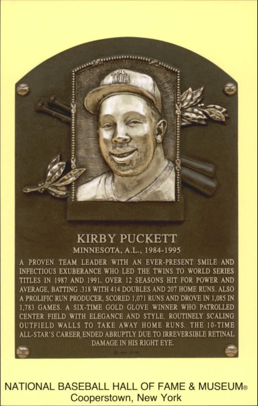 1997-18 Hall of Fame Gold Plaque Postcards Scenic Art #251 Kirby Puckett