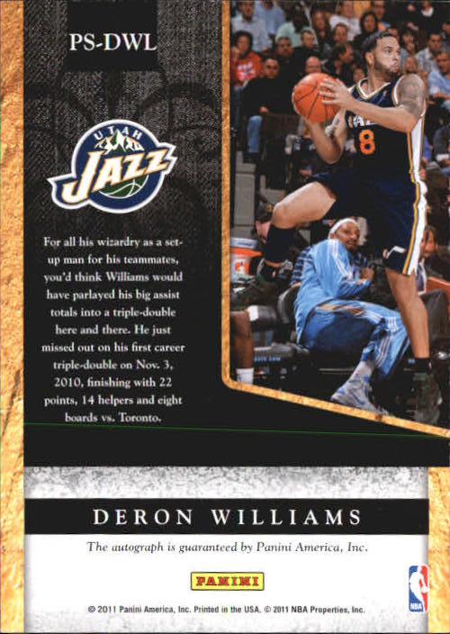 2012-13 Panini Threads Private Signings #1 Deron Williams back image