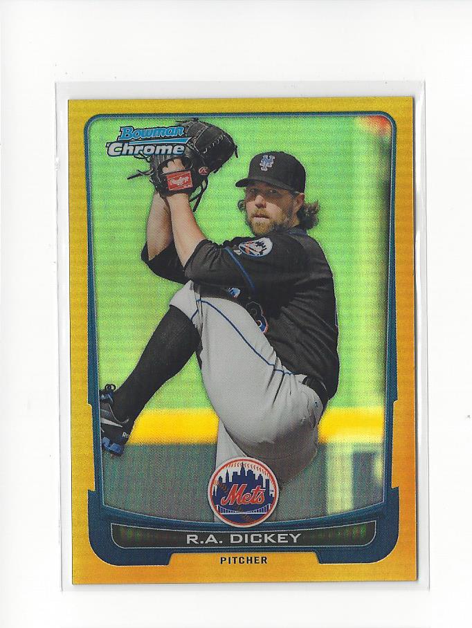 2012 Bowman Chrome Gold Refractors #213 R.A. Dickey