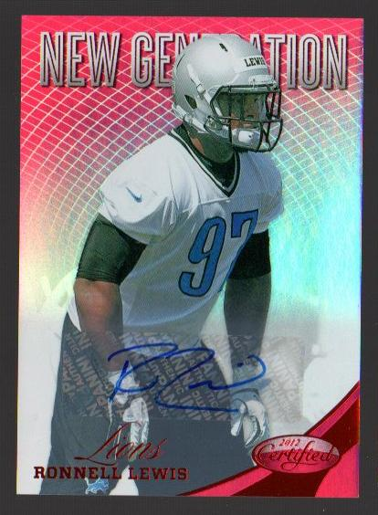 2012 Certified Mirror Red Signatures #301 Ronnell Lewis/350