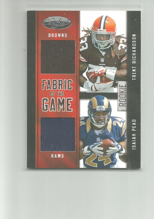 2012 Certified Rookie Fabric of the Game Combos #4 Trent Richardson/Isaiah Pead