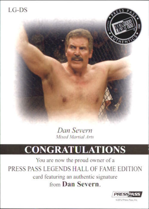 2012 Press Pass Legends Hall of Fame Bronze #LGDS Dan Severn/69* back image