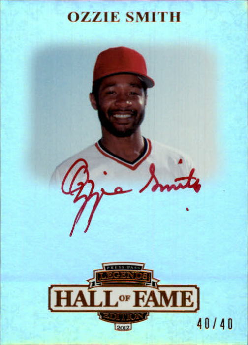2012 Press Pass Legends Hall of Fame Bronze Red Ink #LGOS Ozzie Smith/40