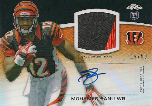 2012 Topps Chrome Rookie Autographs Patches #RAPMS Mohamed Sanu