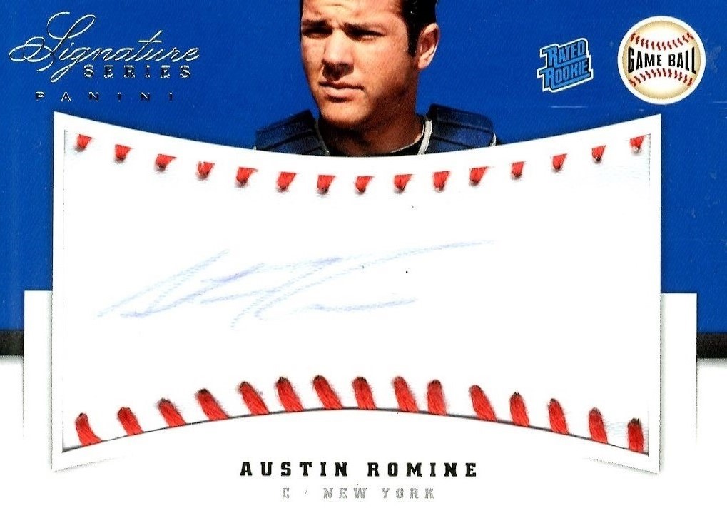 2012 Panini Signature Series Rookies Game Ball Signatures #104 Austin Romine