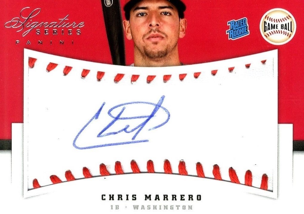 2012 Panini Signature Series Rookies Game Ball Signatures #107 Chris Marrero