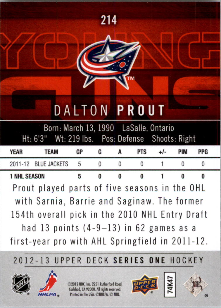 2012-13 Upper Deck Hockey Card Pick (Base) Young Gun YG